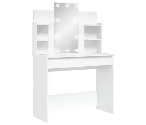 Kosmetinis Staliukas Su Led Lemputėmis, Baltas, 96X40X142Cm