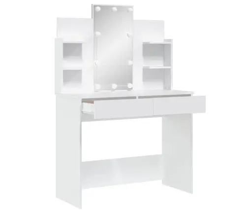Kosmetinis Staliukas Su Led Lemputėmis, Baltas, 96X40X142Cm