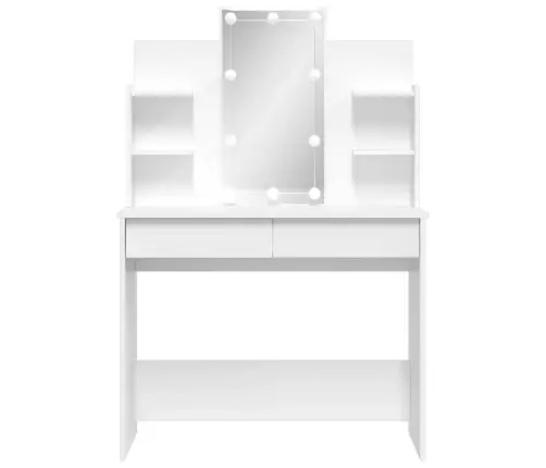 Kosmetinis Staliukas Su Led Lemputėmis, Baltas, 96X40X142Cm