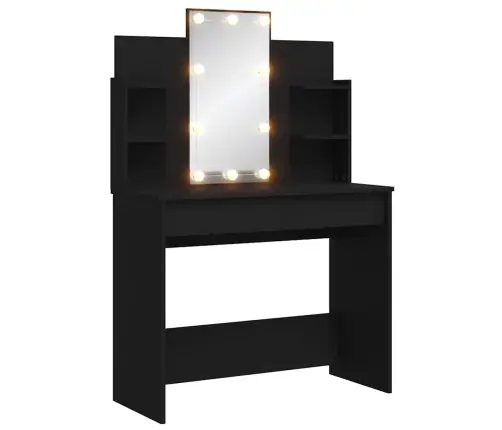Spoguļgaldiņš Ar Led, Melns, 96X40X142 Cm Vidaxl