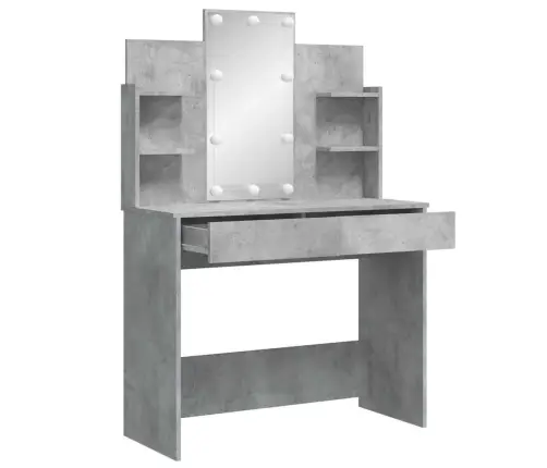 Spoguļgaldiņš Ar Led, Betona Pelēks, 96X40X142 Cm Vidaxl