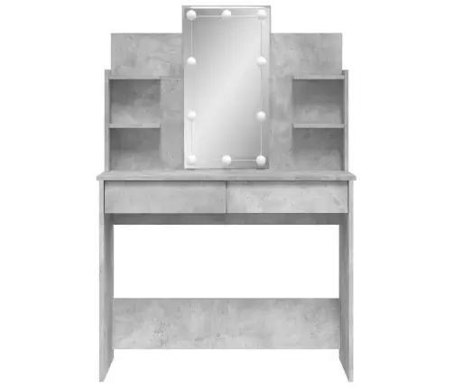 Spoguļgaldiņš Ar Led, Betona Pelēks, 96X40X142 Cm Vidaxl