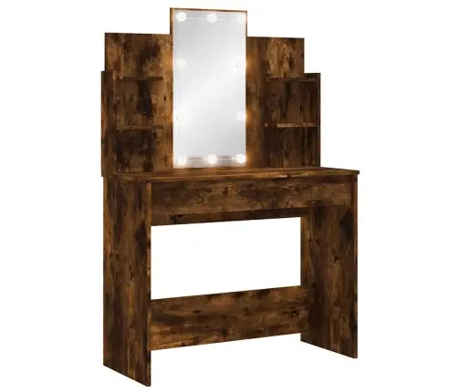 Spoguļgaldiņš Ar Led, Ozolkoka, 96X40X142 Cm Vidaxl