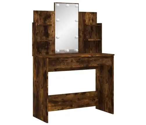 Spoguļgaldiņš Ar Led, Ozolkoka, 96X40X142 Cm Vidaxl