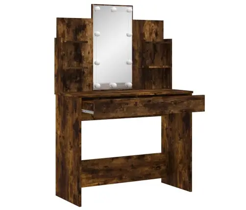 Spoguļgaldiņš Ar Led, Ozolkoka, 96X40X142 Cm Vidaxl