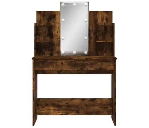 Spoguļgaldiņš Ar Led, Ozolkoka, 96X40X142 Cm Vidaxl