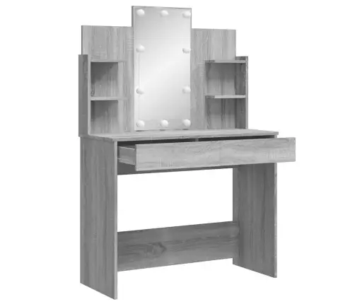 Led-Valgustusega Tualettlaud, Hall Sonoma Tamm, 96X40X142 Cm