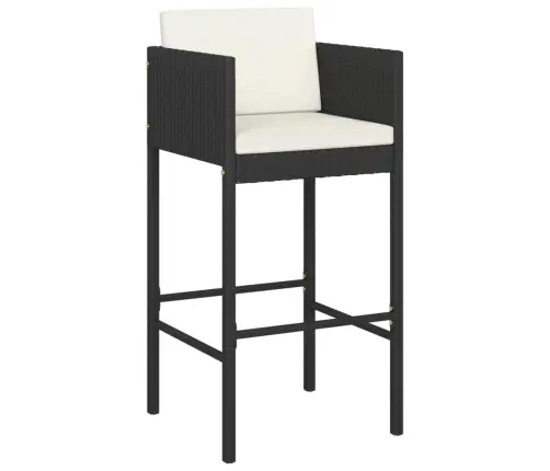 7-Osaline Aia Baarikomplekt Istmepatjadega, Must, Polürotang