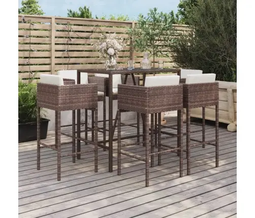 7-Osaline Aiabaari Komplekt Patjadega, Pruun, Polürotang