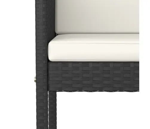 7-Daļīgs Dārza Bāra Mēbeļu Komplekts Ar Matračiem, Pe, Melns Vidaxl