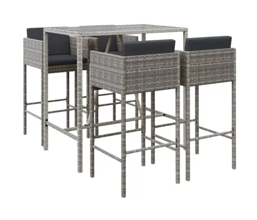 5-Daļīgs Dārza Mēbeļu Komplekts Ar Matračiem, Pe Rotangpalma Vidaxl