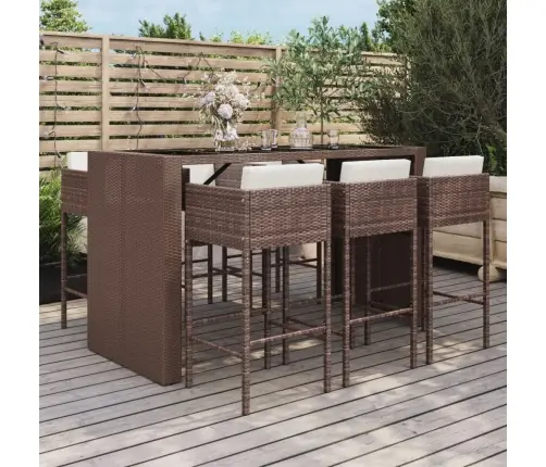 7-Osaline Aiabaari Komplekt Patjadega, Pruun, Polürotang