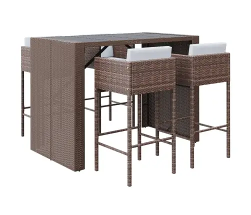 5-Daļīgs Bāra Mēbeļu Komplekts Ar Matračiem, Pe Rotangpalma Vidaxl