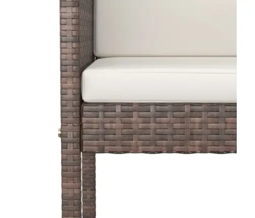 Sodo Komplektas Su Pagalvėlėmis, 5 Dalių, Rudas, Poliratanas Sodo Komplektas Su Pagalvėlėmis, 5 Dalių, Rudas, Poliratanas