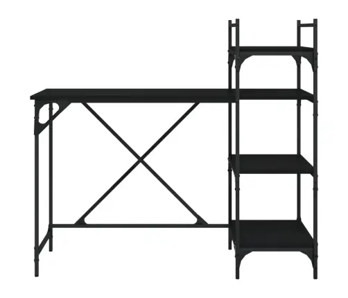 Riiulitega Arvutilaud, Must, 120 X 47 X 109 Cm