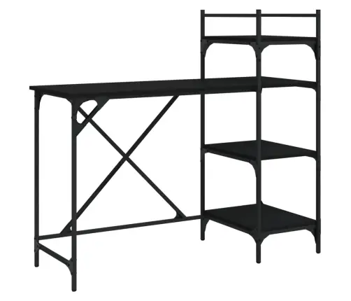 Riiulitega Arvutilaud, Must, 120 X 47 X 109 Cm