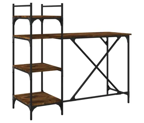 Datorgalds Ar Plauktiem, Ozolkoka Krāsa, 120X47X109 Cm Vidaxl Datorgalds Ar Plauktiem, Ozolkoka Krāsa, 120X47X109 Cm Vidaxl