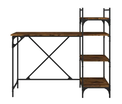 Datorgalds Ar Plauktiem, Ozolkoka Krāsa, 120X47X109 Cm Vidaxl Datorgalds Ar Plauktiem, Ozolkoka Krāsa, 120X47X109 Cm Vidaxl