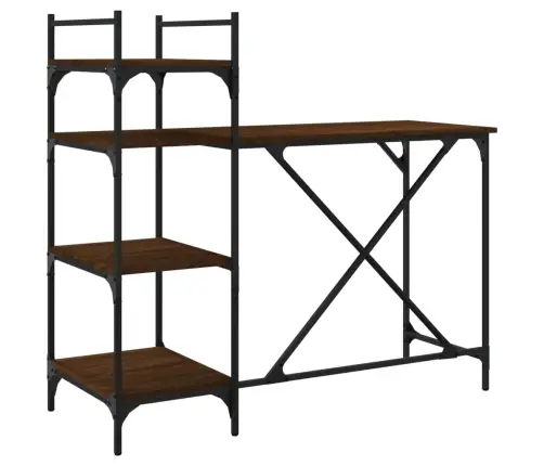 Datorgalds Ar Plauktiem, Brūns, 120X47X109 Cm Vidaxl Datorgalds Ar Plauktiem, Brūns, 120X47X109 Cm Vidaxl