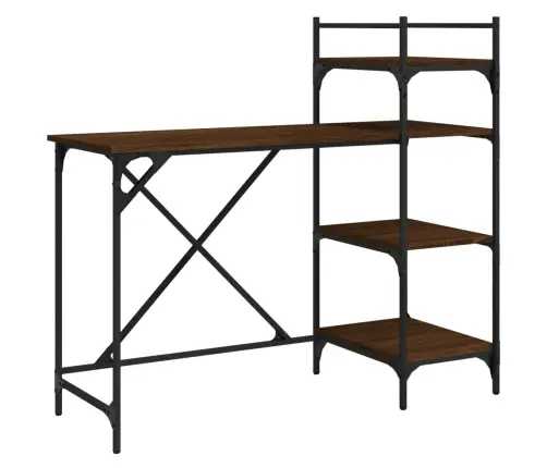 Datorgalds Ar Plauktiem, Brūns, 120X47X109 Cm Vidaxl Datorgalds Ar Plauktiem, Brūns, 120X47X109 Cm Vidaxl
