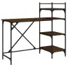 Datorgalds Ar Plauktiem, Brūns, 120X47X109 Cm Vidaxl Datorgalds Ar Plauktiem, Brūns, 120X47X109 Cm Vidaxl