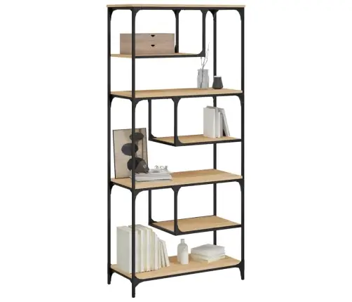 Knygų Spinta, Sonoma Ąžuolo, 81X36X176cm Apdirbta Mediena