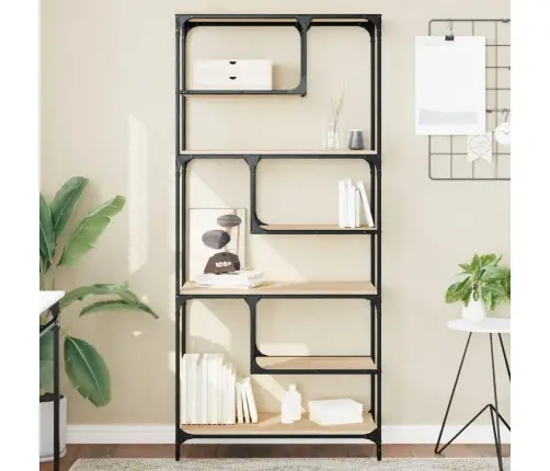 Knygų Spinta, Sonoma Ąžuolo, 81X36X176cm Apdirbta Mediena