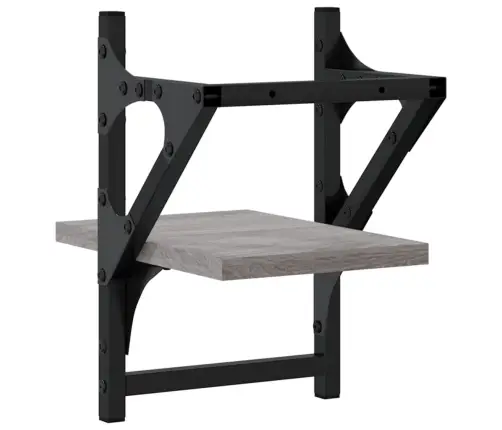 Lattidega Seinariiulid 2 Tk, Hall Sonoma Tamm, 20X25X30 Cm