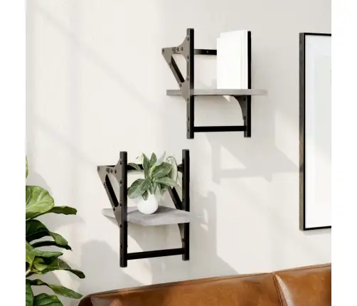 Lattidega Seinariiulid 2 Tk, Hall Sonoma Tamm, 20X25X30 Cm