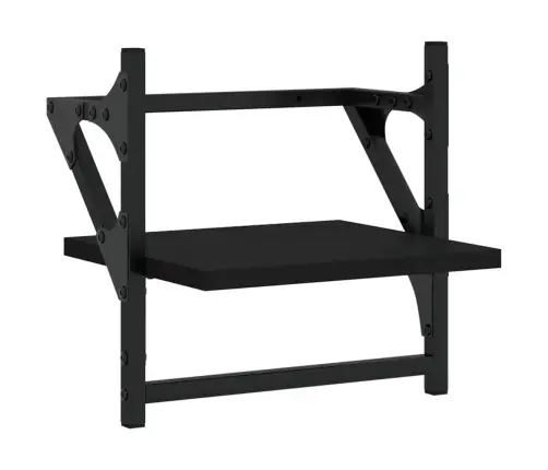 Sienas Plaukti Ar Stieņiem, 2 Gab., Melni, 30X25X30 Cm Vidaxl