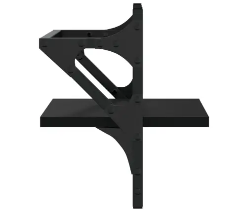 Sienas Plaukti Ar Stieņiem, 2 Gab., Melni, 30X25X30 Cm Vidaxl