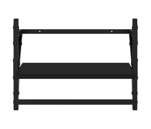 Sienas Plaukti Ar Stieņiem, 2 Gab., Melni, 40X25X30 Cm Vidaxl