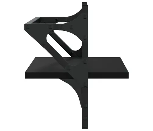 Sienas Plaukti Ar Stieņiem, 2 Gab., Melni, 40X25X30 Cm Vidaxl