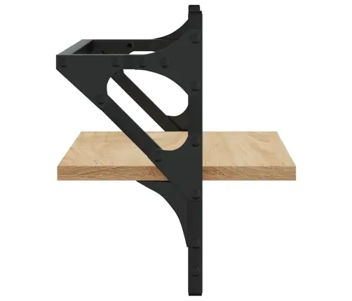 Sieninės Lentynos Su Skersiniais, 2Vnt., Ąžuolo, 40X25X30Cm