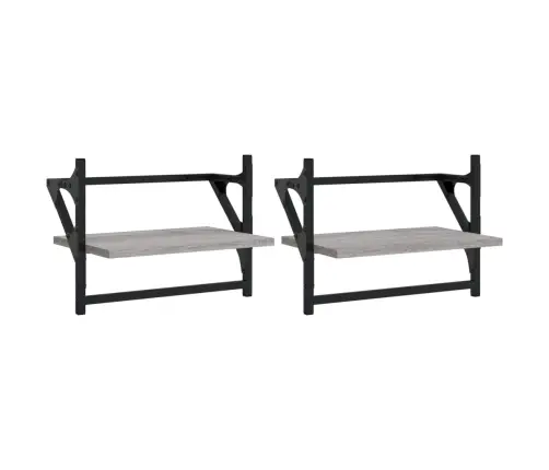 Lattidega Seinariiulid 2 Tk, Hall Sonoma Tamm, 40 X 25 X 30 Cm