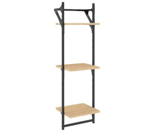 Sieninės Lentynos Su Skersiniais, 2Vnt., Ąžuolo, 30X25X100Cm