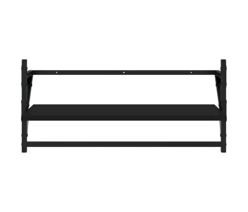 4-Osaline Lattidega Seinariiuli Komplekt, Must, Tehispuit