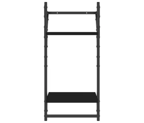 4-Osaline Lattidega Seinariiuli Komplekt, Must, Tehispuit