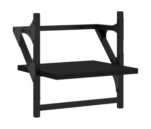 4-Osaline Lattidega Seinariiuli Komplekt, Must, Tehispuit