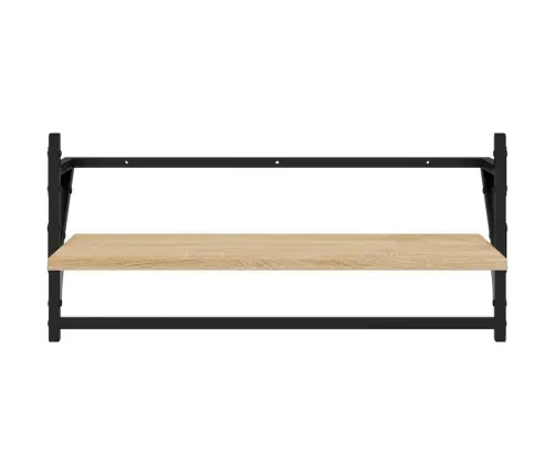 6-Daļīgs Sienas Plauktu Komplekts Ar Stieņiem, Koka Krāsa Vidaxl