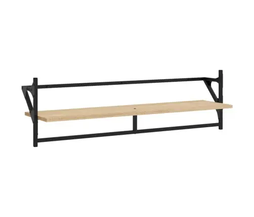 6-Daļīgs Sienas Plauktu Komplekts Ar Stieņiem, Koka Krāsa Vidaxl