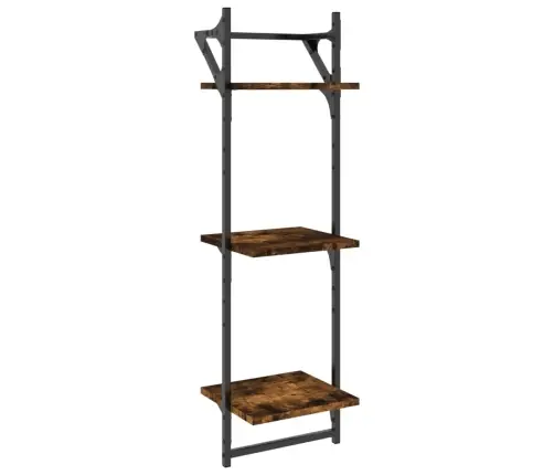 6-Osaline Lattidega Seinariiuli Komplekt, Suitsutamm, Tehispuit