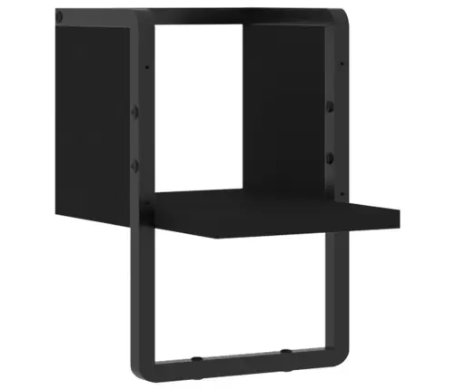 Sienas Plaukts Ar Stieni, Melns, 20X25X30 Cm Vidaxl