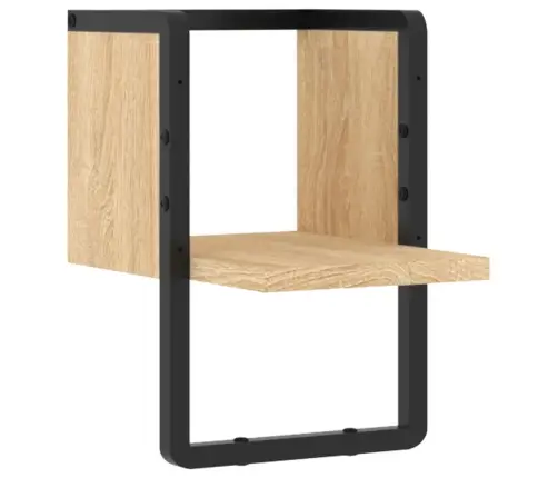 Sienas Plaukts Ar Stieni, Ozolkoka Krāsā, 20X25X30 Cm Vidaxl