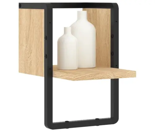 Sienas Plaukts Ar Stieni, Ozolkoka Krāsā, 20X25X30 Cm Vidaxl