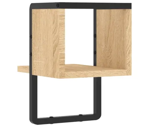 Sienas Plaukts Ar Stieni, Ozolkoka Krāsā, 20X25X30 Cm Vidaxl