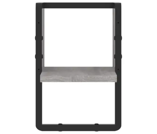 Sienas Plaukts Ar Stieni, Pelēks, 20X25X30 Cm Vidaxl