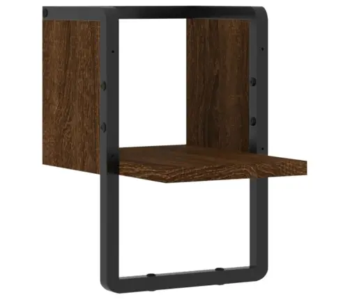 Sienas Plaukts Ar Stieni, Ozolkoka Krāsā, 20X25X30 Cm Vidaxl