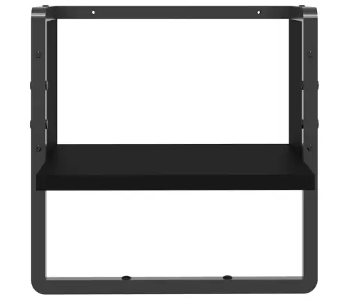 Sienas Plaukts Ar Stieni, Melns, 30X25X30 Cm Vidaxl