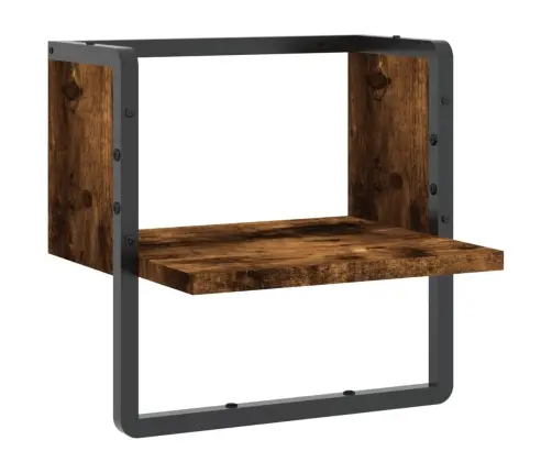 Sienas Plaukts Ar Stieni, Ozolkoka Krāsā, 30X25X30 Cm Vidaxl